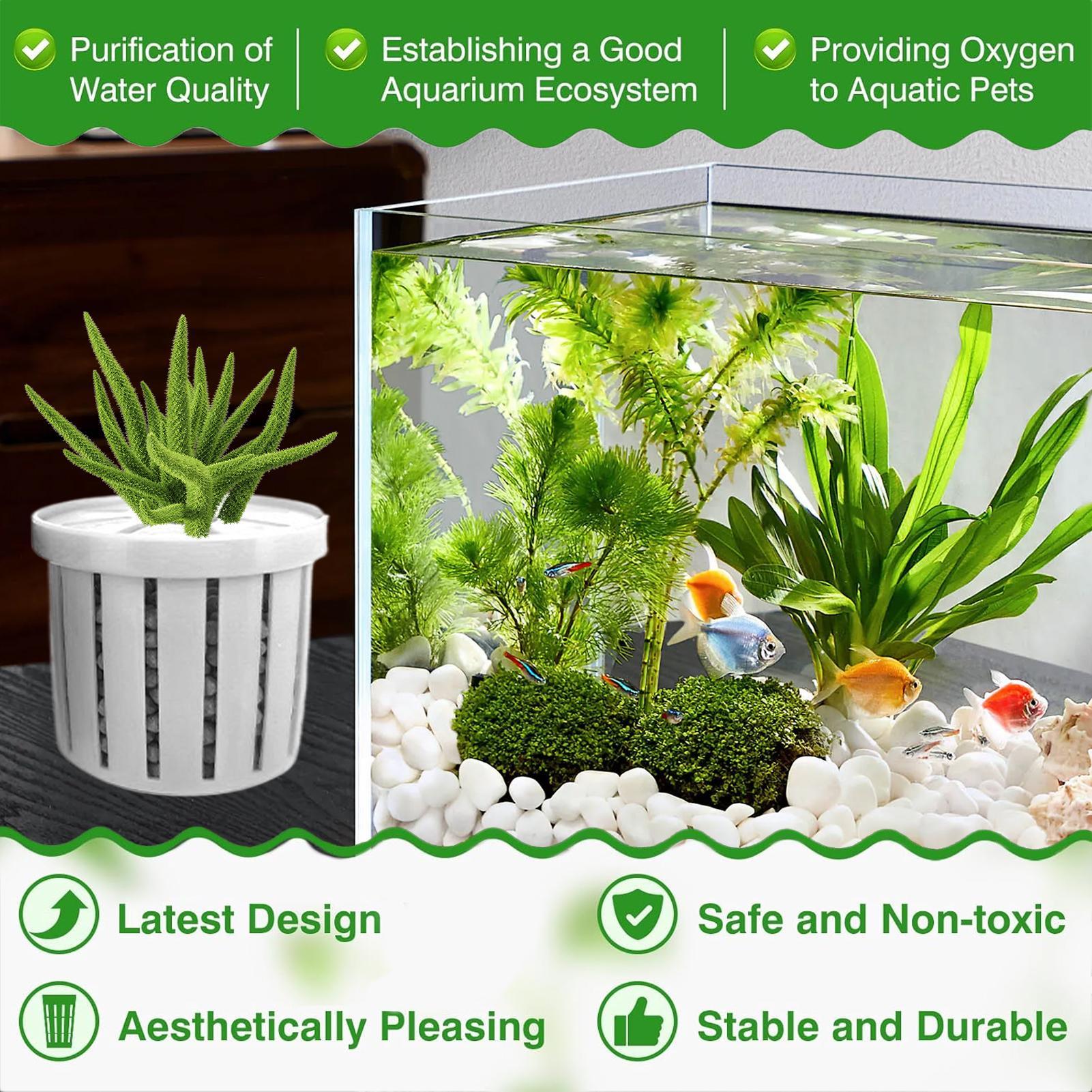 4 Pieces Aquarium Planter Pot  - Aquarium Plant Growth recension och pris