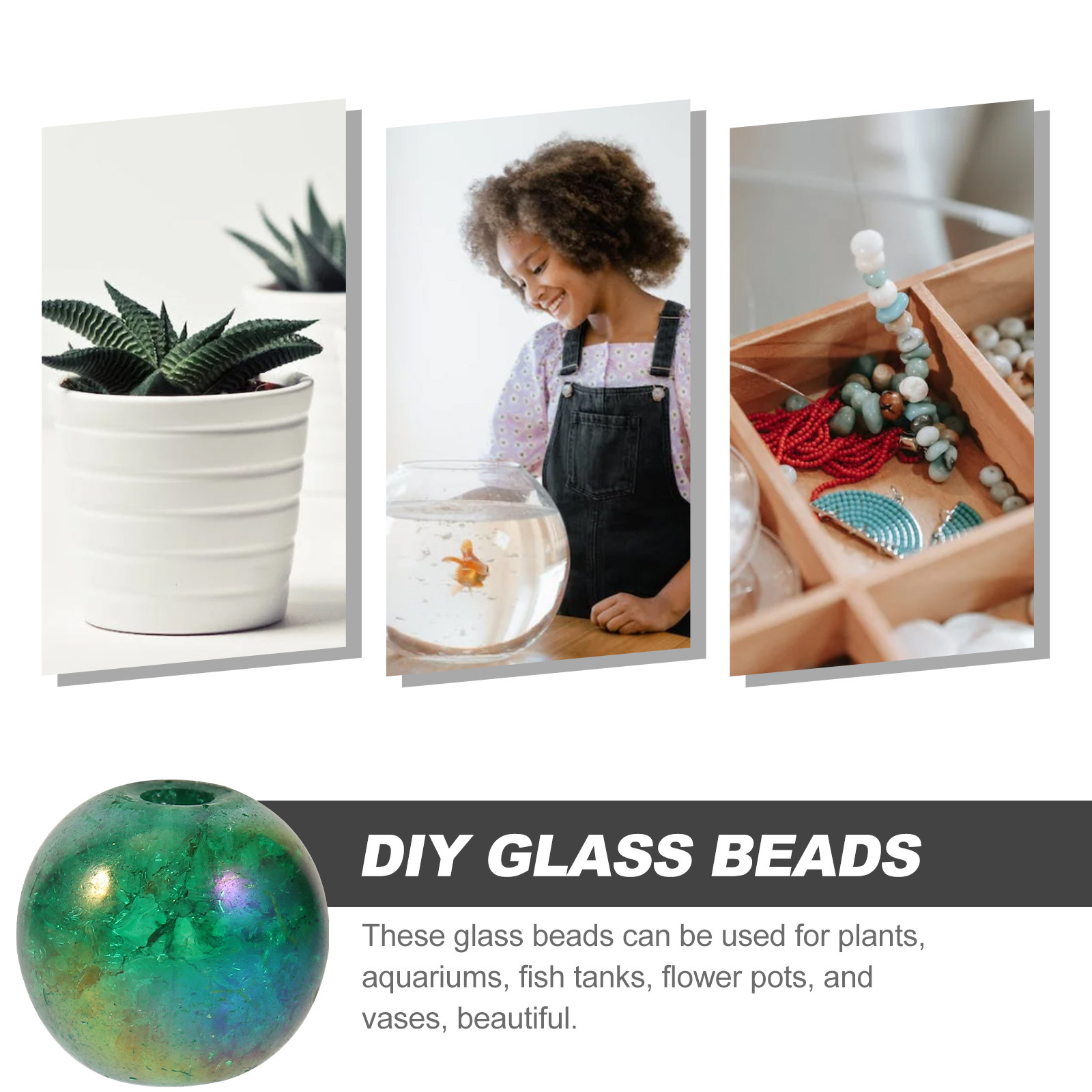 50Pcs Glass Beads Vase Filler  - Aquarium Planted recension och pris