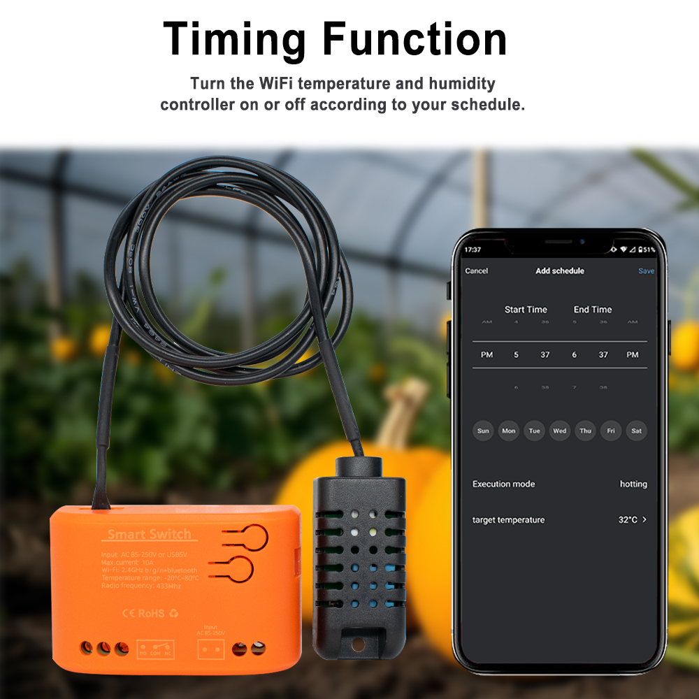 Tuya WiFi Temperature Humidity - Aquarium Planted recension och pris